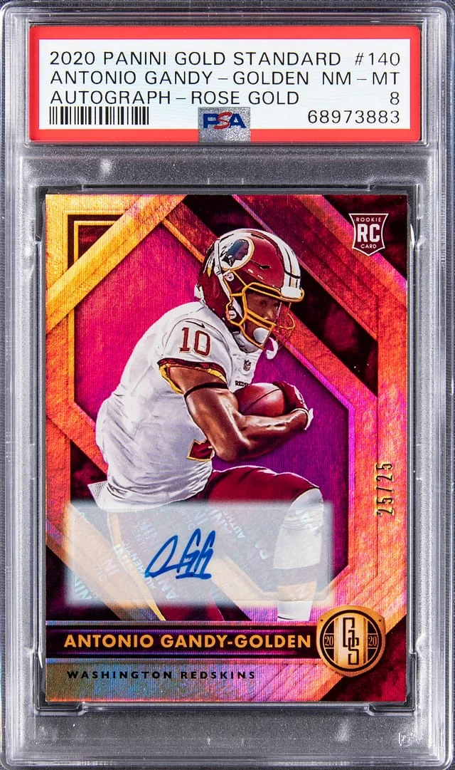 2020 Panini Gold Standard Antonio Gandy-Golden Autograph Rose Gold #140 card image