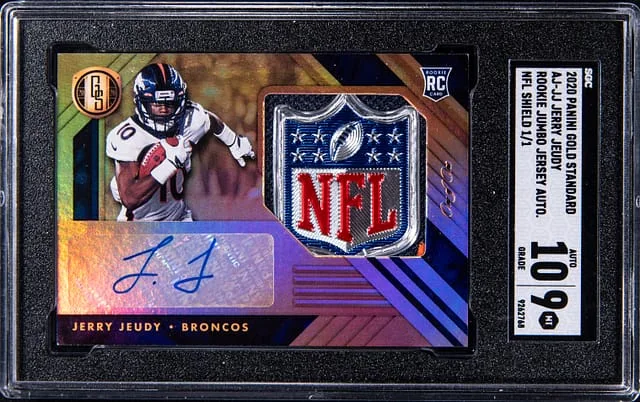 2020 Panini Gold Standard Jerry Jeudy Jumbo Jersey Autograph #AJ-JJ card image
