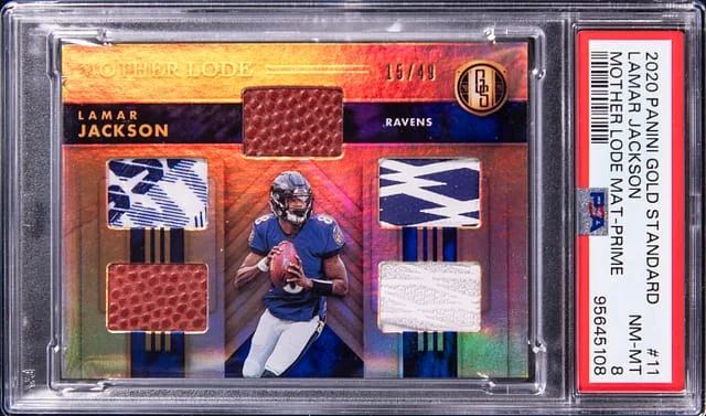 2020 Panini Gold Standard Lamar Jackson Mother Lode Materials-Prime #11 card image