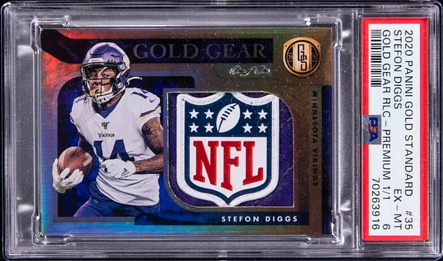 2020 Panini Gold Standard Stefon Diggs Gold Gear Relic Premium Shield #35 card image