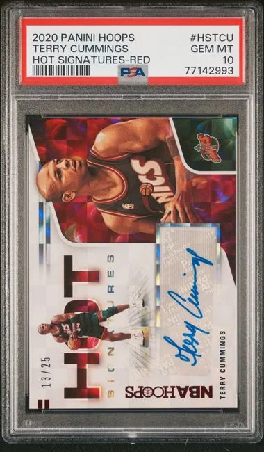 2020 Panini Hoops Hot Signatures Red Hstcu Terry Cummings #no-number card image