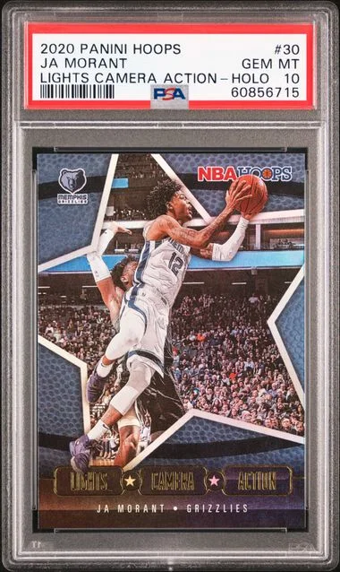 2020 Panini Hoops Ja Morant Lights Camera Action Holo #30 card image