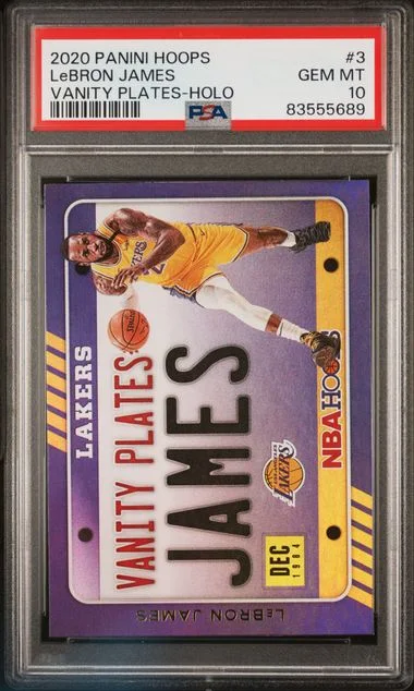 2020 Panini Hoops LeBron James Vanity Plates Holo #3 card image