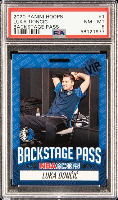 2020 Panini Hoops Luka Doncic Backstage Pass #1 card image