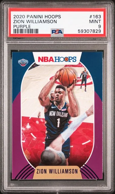 2020 Panini Hoops Zion Williamson Purple #163 card image