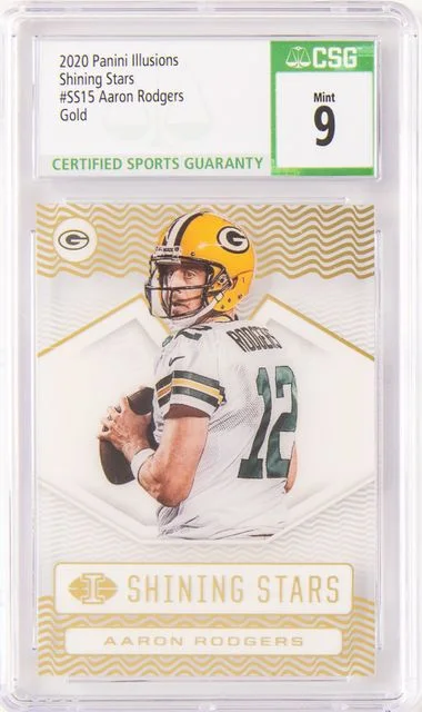 2020 Panini Illusions Aaron Rodgers Shining Stars Gold #SS15 card image