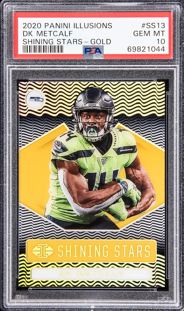 2020 Panini Illusions DK Metcalf Shining Stars Gold #SS13 card image