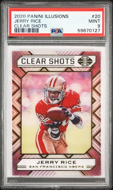 2020 Panini Illusions Jerry Rice Clear Shots #20 card image