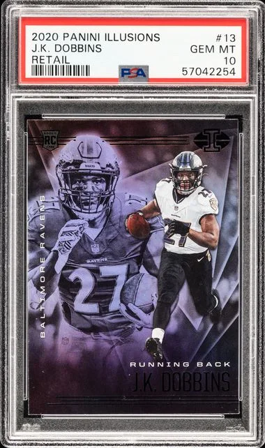 2020 Panini Illusions J.K. Dobbins Retail #13 card image