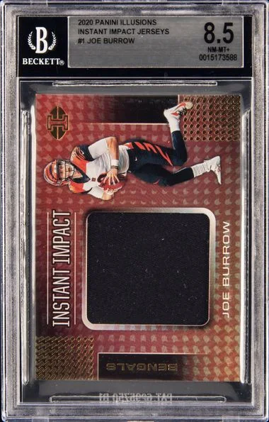 2020 Panini Illusions Joe Burrow Instant Impact Jerseys #1 card image