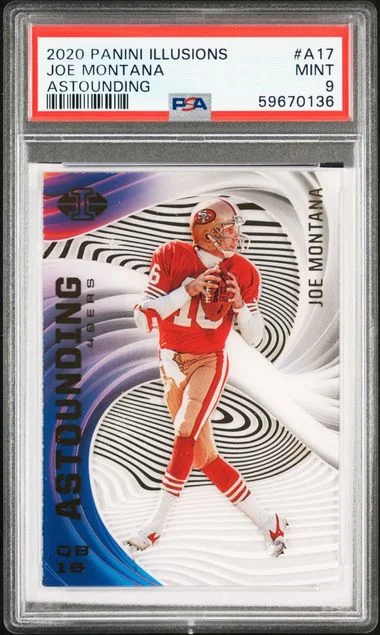 2020 Panini Illusions Joe Montana Astounding #A17 card image