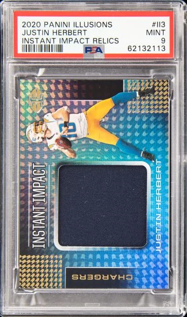 2020 Panini Illusions Justin Herbert Instant Impact Relics #II3 card image