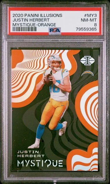 2020 Panini Illusions Justin Herbert Mystique Black #MY3 card image