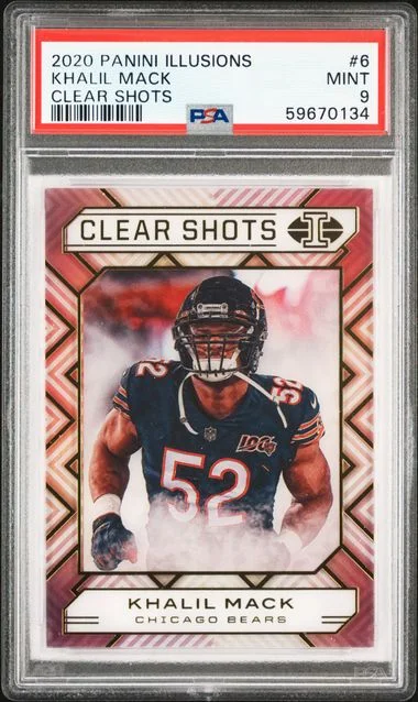 2020 Panini Illusions Khalil Mack Clear Shots #6 card image