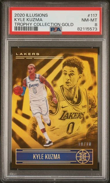 2020 Panini Illusions Kyle Kuzma Trophy Collection Gold #117 card image