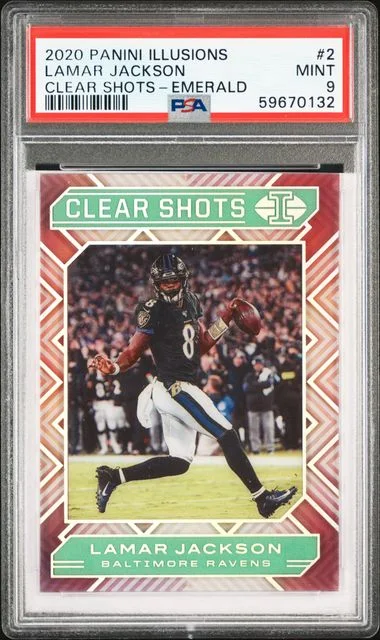 2020 Panini Illusions Lamar Jackson Clear Shots #2 card image