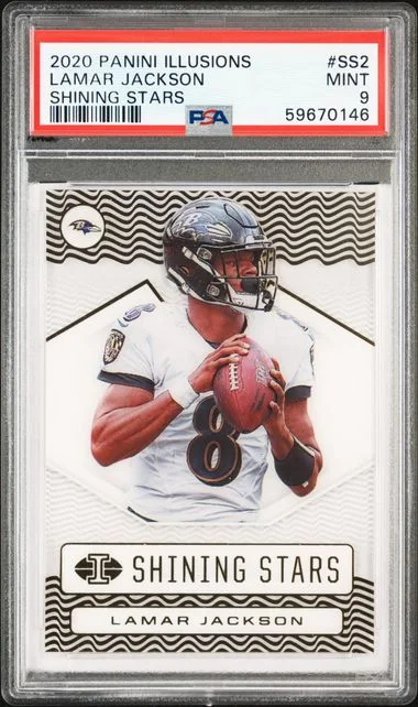 2020 Panini Illusions Lamar Jackson Shining Stars #SS2 card image