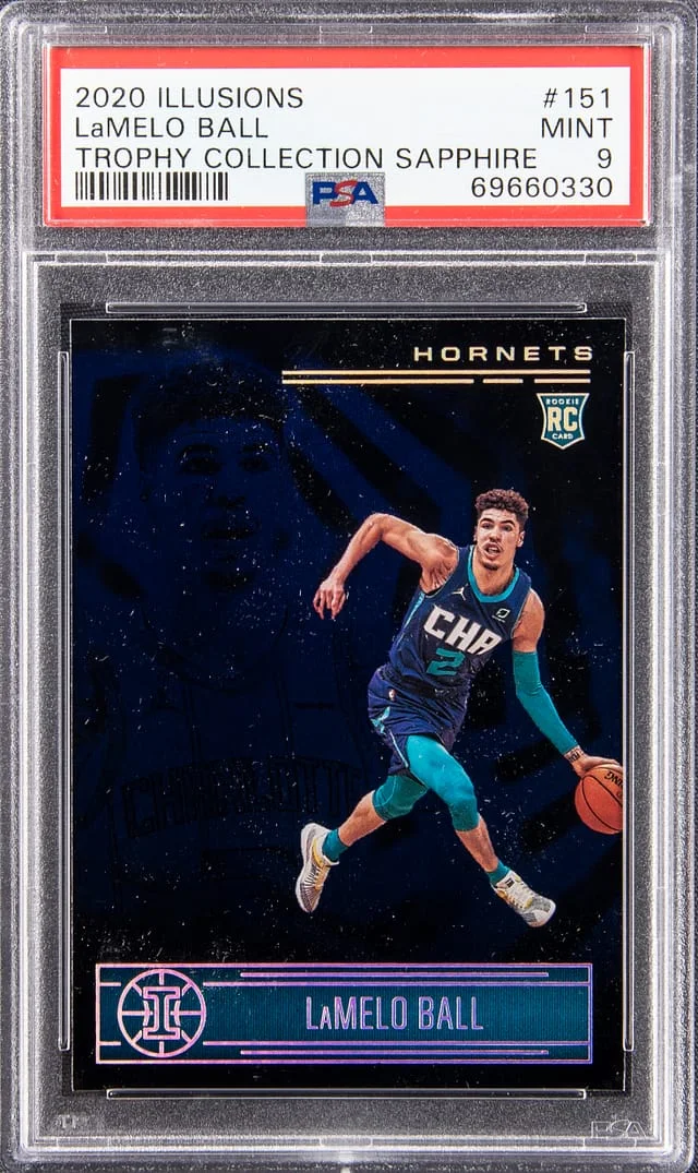 2020 Panini Illusions LaMelo Ball Trophy Collection Sapphire #151 card image