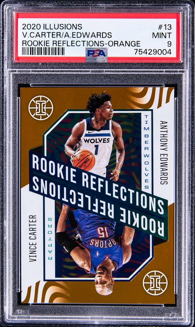2020 Panini Illusions Vince Carter/Anthony Edwards Reflections-Orange #13 card image
