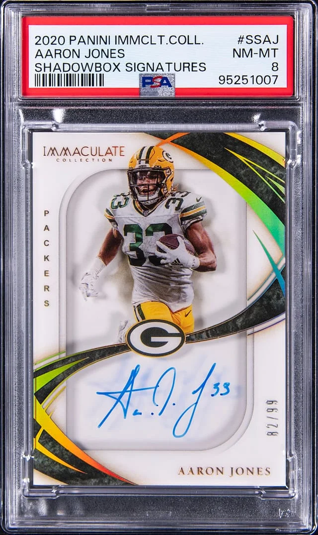 2020 Panini Immaculate Aaron Jones Shadowbox Signature #SS-AJ card image