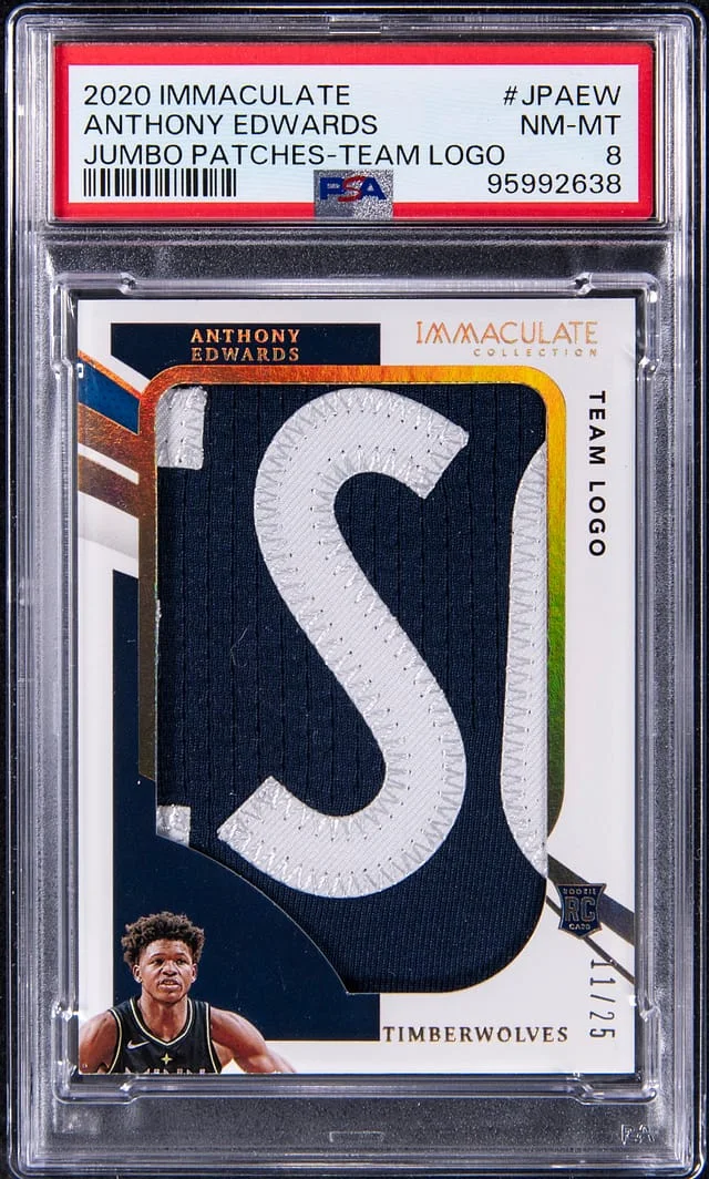 2020 Panini Immaculate Anthony Edwards Jumbo Patches Team Logo #JPAEW card image