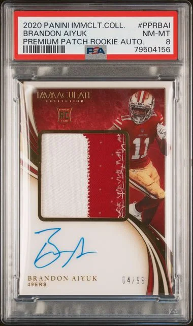 2020 Panini Immaculate Collection Brandon Aiyuk Premium Patch Autographs #PPRBAI card image