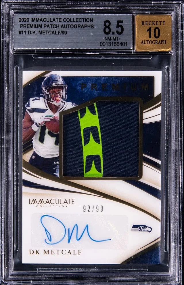 2020 Panini Immaculate Collection DK Metcalf Premium Patch Autographs #PPA-DK card image