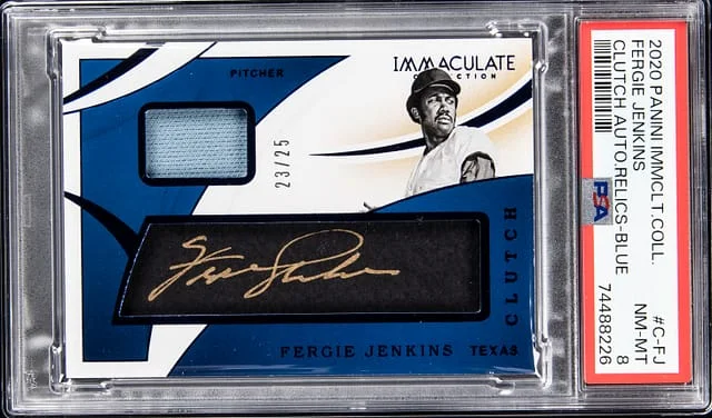 2020 Panini Immaculate Collection Fergie Jenkins Clutch Auto Relics - Blue #C-FJ card image