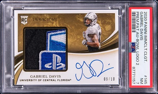 2020 Panini Immaculate Collection Gabriel Davis Collegiate Premium Patch Autograph Bowl Logo 2 #145 card image