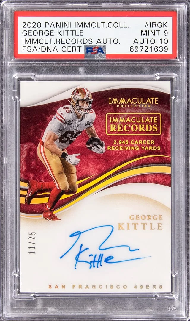 2020 Panini Immaculate Collection George Kittle Immaculate Records Autograph #IR-GK card image