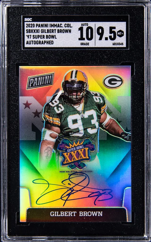 2020 Panini Immaculate Collection Gilbert Brown 97 Super Bowl Autograph #SBXXXI-GB card image