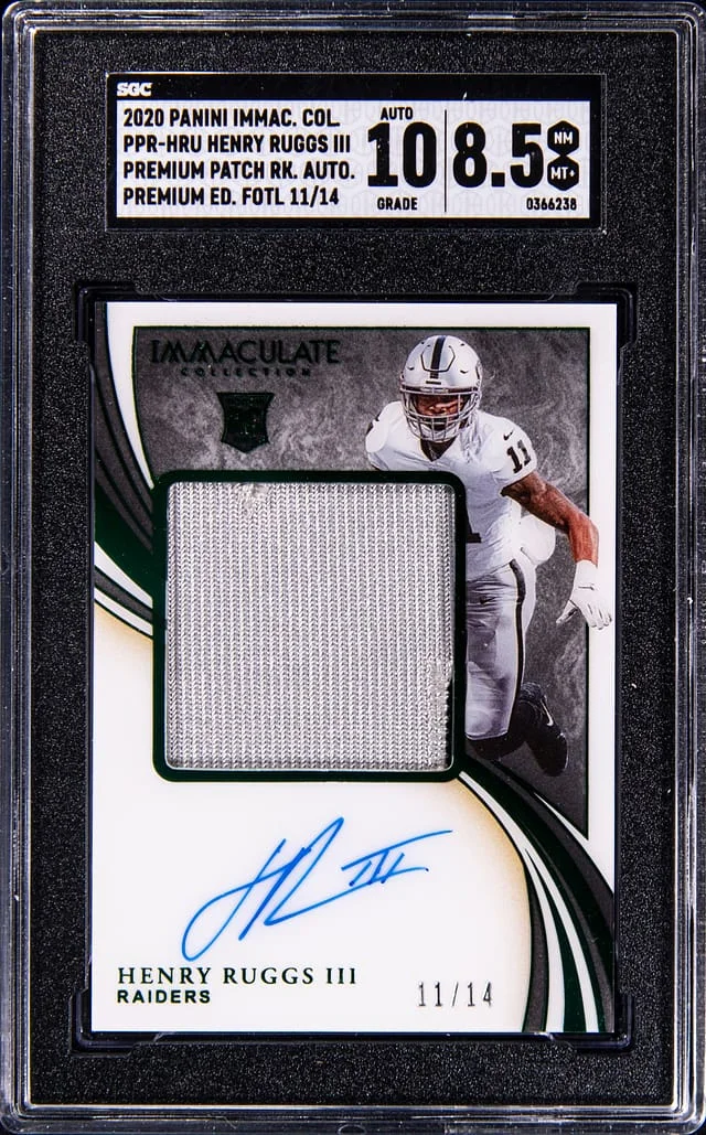 2020 Panini Immaculate Collection Henry Ruggs III Premium Patch Autograph Premium Edition FOTL #PPR-HRU card image