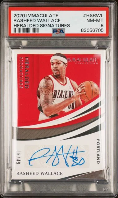 2020 Panini Immaculate Collection Heralded Signatures Hsrwl Rasheed Wallace #no-number card image