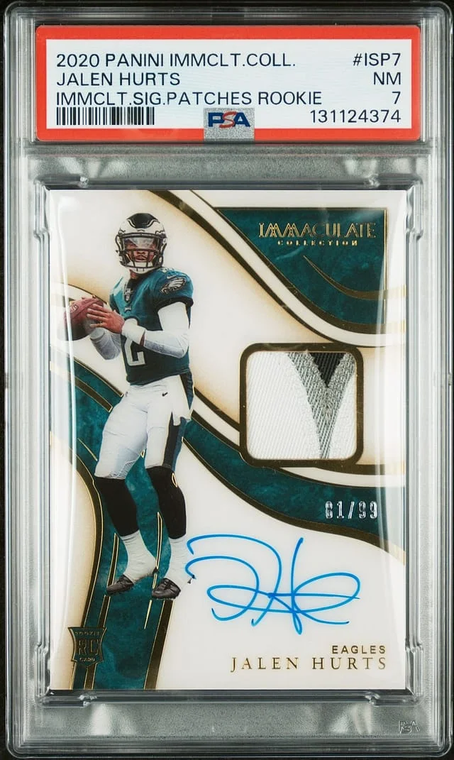 2020 Panini Immaculate Collection Jalen Hurts Patch Autograph (RPA) #ISP7 card image