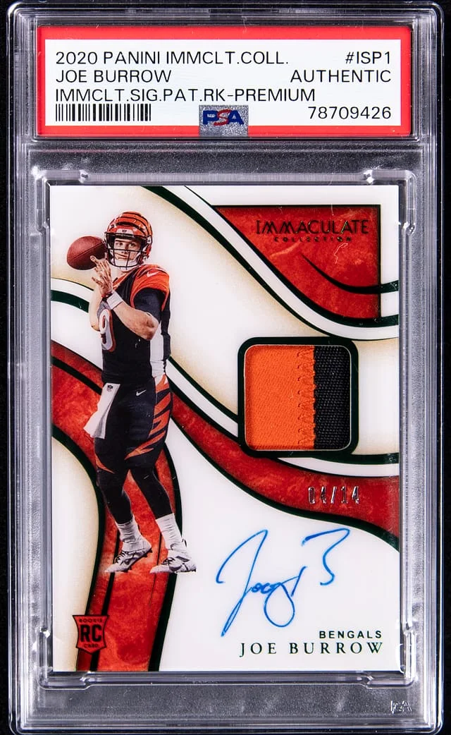 2020 Panini Immaculate Collection Joe Burrow Immaculate Signature Patches #ISP1 card image