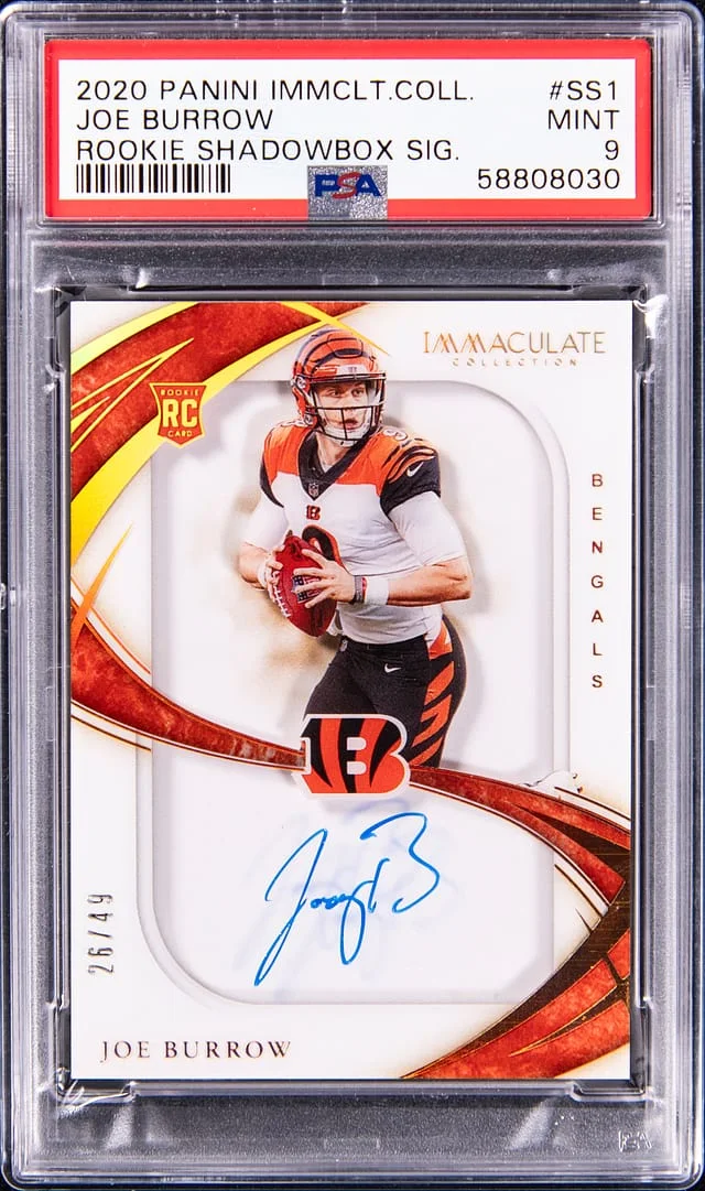 2020 Panini Immaculate Collection Joe Burrow Shadowbox Signature #SS1 card image