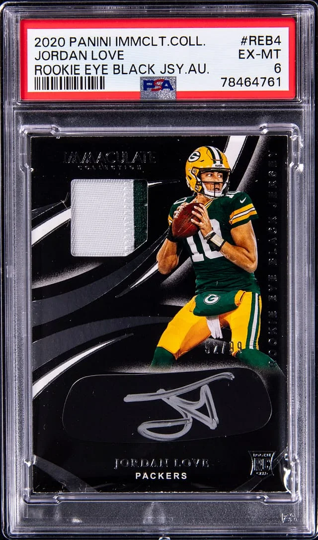 2020 Panini Immaculate Collection Jordan Love Eye Black Jersey Autograph #REB-4 card image