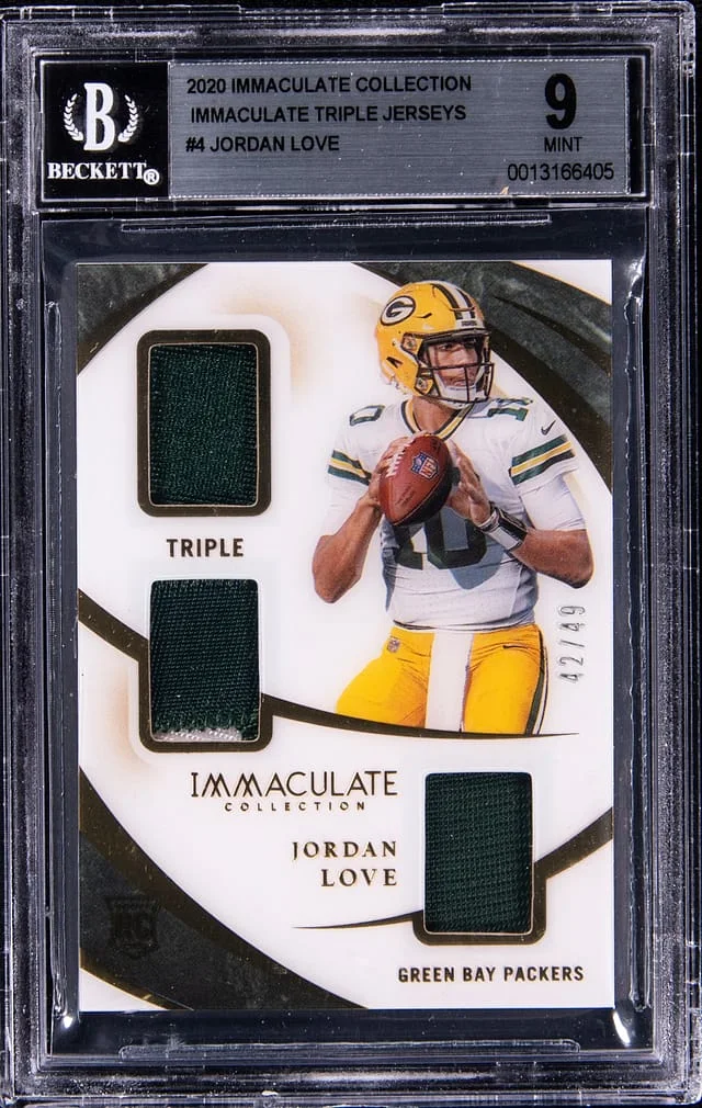 2020 Panini Immaculate Collection Jordan Love Immaculate Triple Jerseys #TJ4 card image