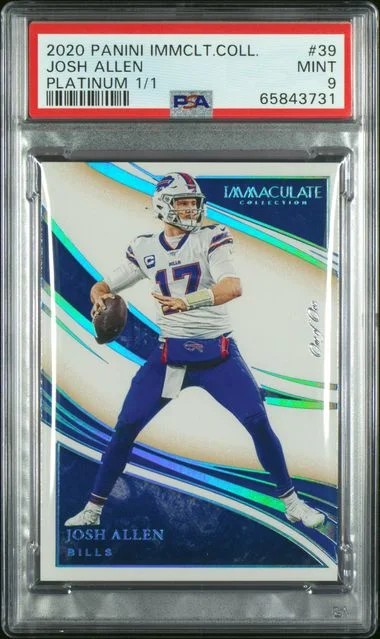 2020 Panini Immaculate Collection Josh Allen Platinum #39 card image