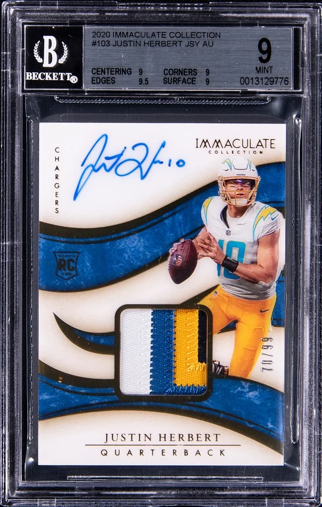 2020 Panini Immaculate Collection Justin Herbert #103 card image