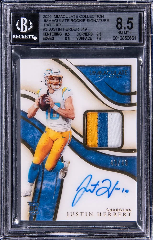 2020 Panini Immaculate Collection Justin Herbert Immaculate Premium #ISP3 card image