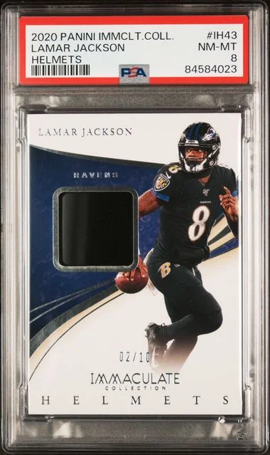 2020 Panini Immaculate Collection Lamar Jackson Helmets #IH43 card image