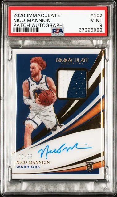 2020 Panini Immaculate Collection Nico Mannion Patch Autograph #102 card image