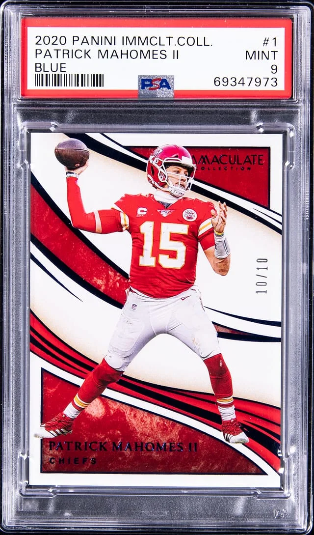 2020 Panini Immaculate Collection Patrick Mahomes II Blue #1 card image