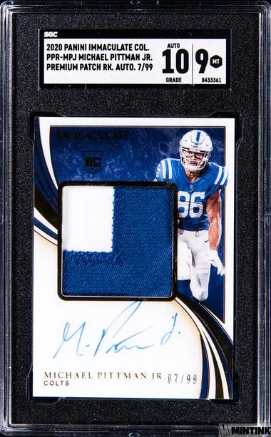 2020 Panini Immaculate Collection Pprmpj Michael Pittman Jr Premium Patch Auto #7/99 card image