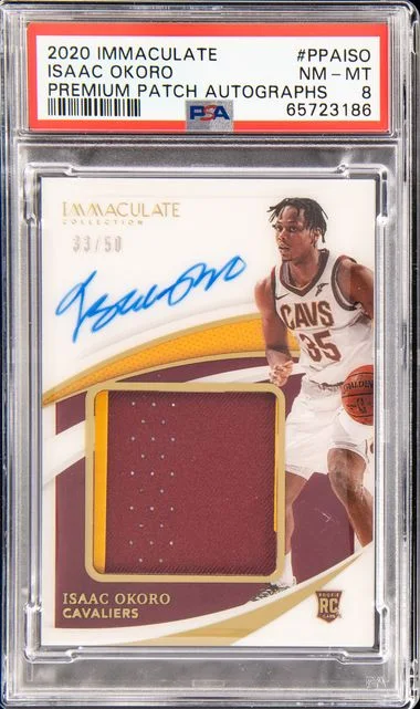2020 Panini Immaculate Collection Premium Patch Autographs Ppaiso Isaac Okoro #no-number card image