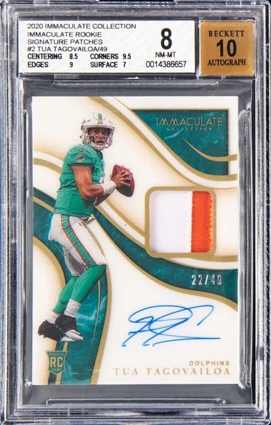 2020 Panini Immaculate Collection Premium Patch Autographs Pprtta Tua Tagovailoa #no-number card image