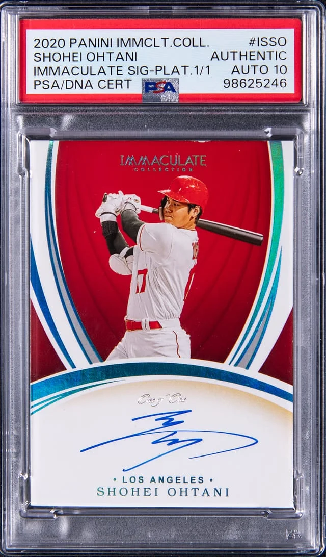 2020 Panini Immaculate Collection Shohei Ohtani Immaculate Signatures Platinum #IS-SO card image