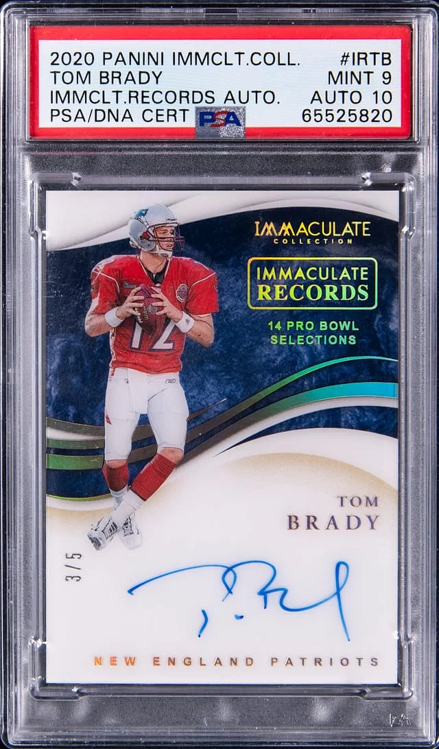 2020 Panini Immaculate Collection Tom Brady Immaculate Records Autograph #IR-TB card image