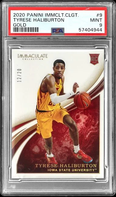 2020 Panini Immaculate Collection Tyrese Haliburton Collegiate Gold #9 card image